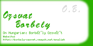 ozsvat borbely business card